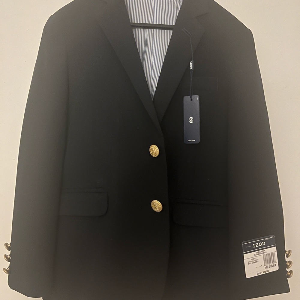 Boys navy blue suit jacket and matching pants